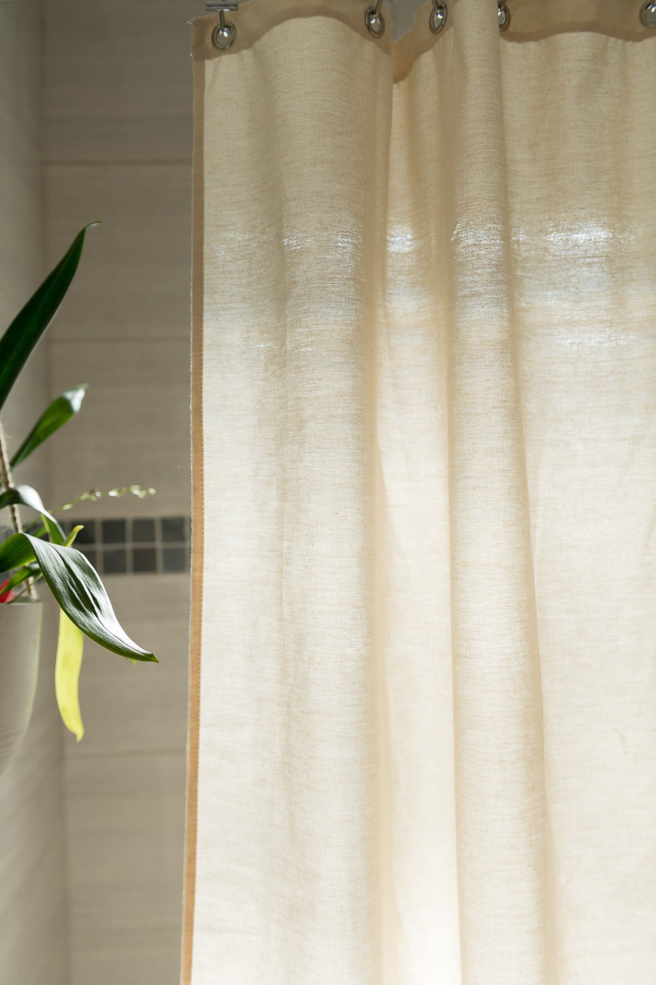 Cotton Shower Curtain – White or Natural, Bath, Tub + Stall Sizes
