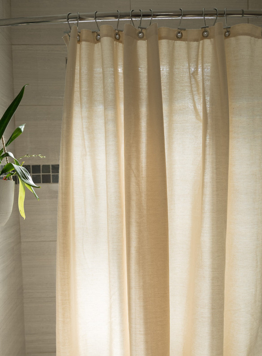 Cotton Shower Curtain – White or Natural, Bath, Tub + Stall Sizes