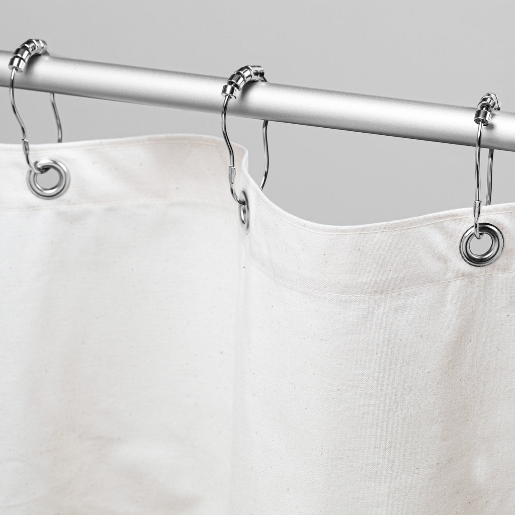 Cotton Shower Curtain – White or Natural, Bath, Tub + Stall Sizes