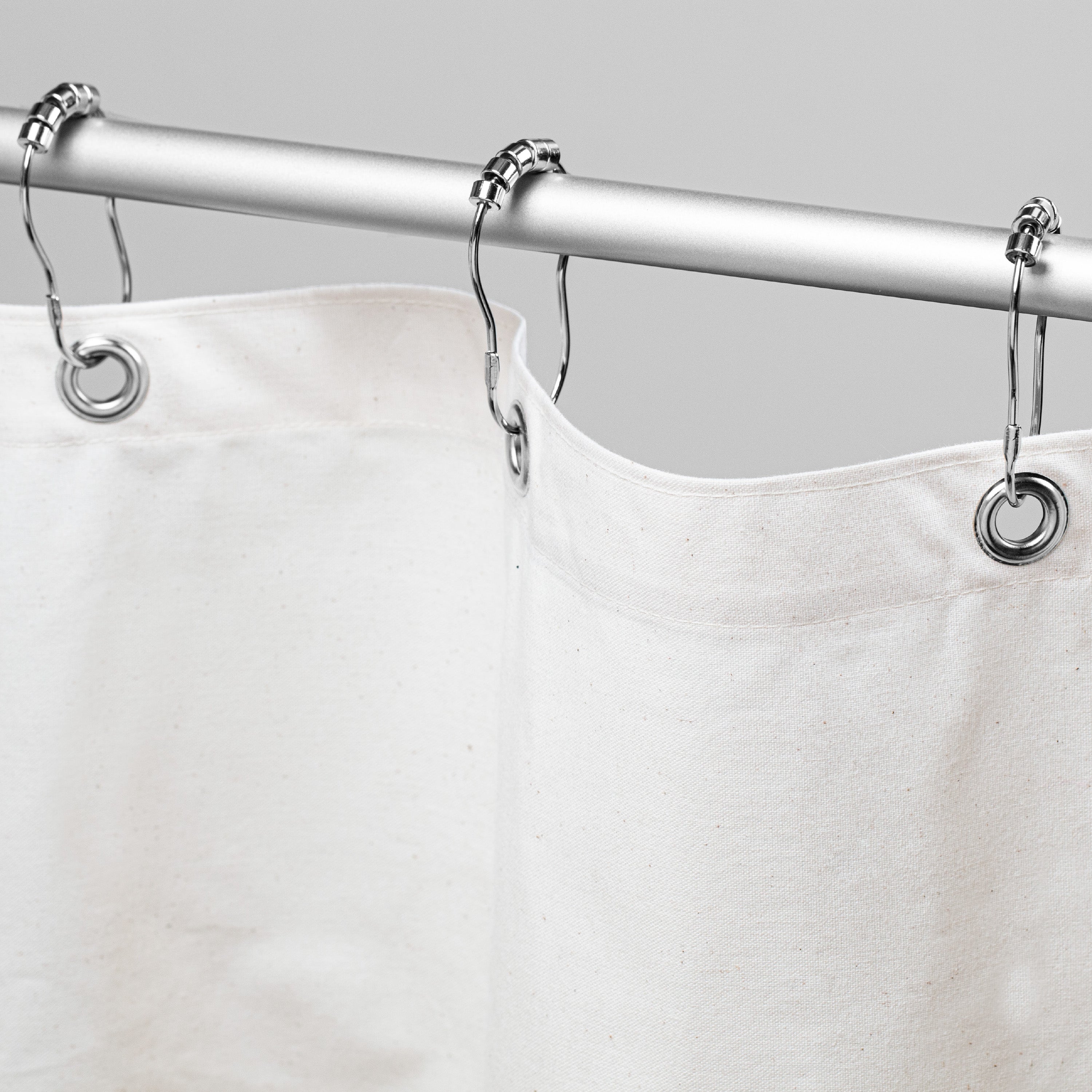 Cotton Shower Curtain – White or Natural, Bath, Tub + Stall Sizes