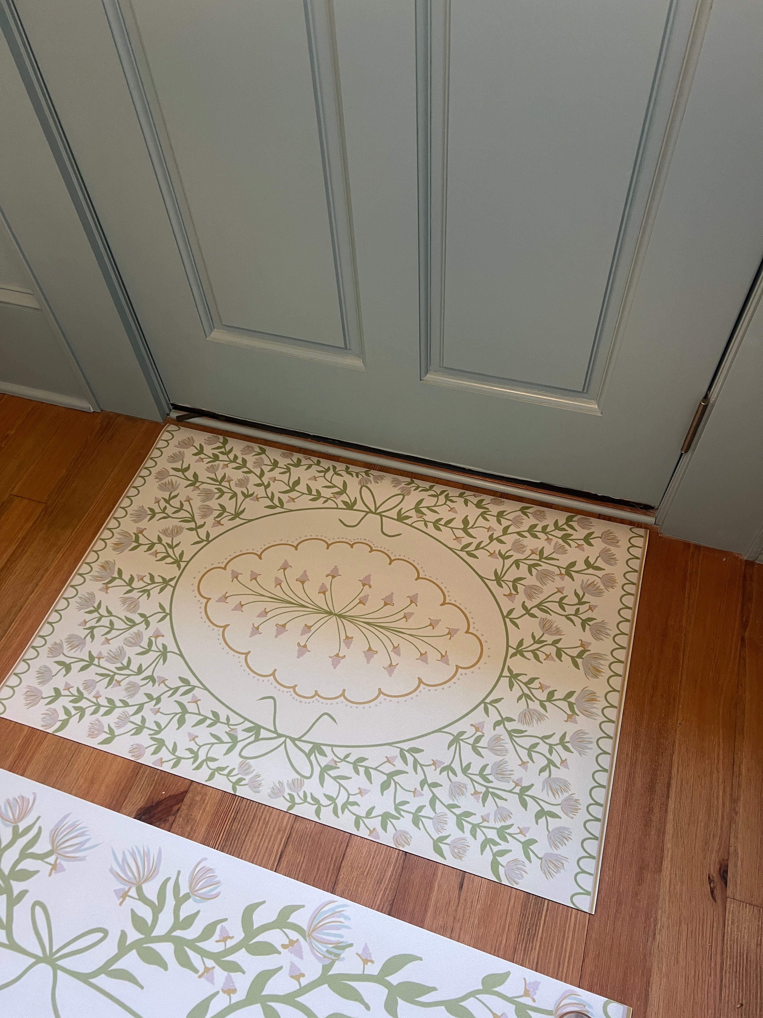 "Cottage Kitchen" Vintage Floral Vinyl Mat- 24"x36"