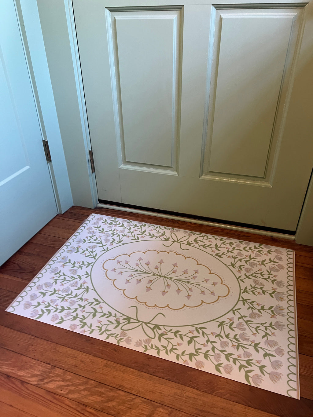 "Cottage Kitchen" Vintage Floral Vinyl Mat- 24"x36"