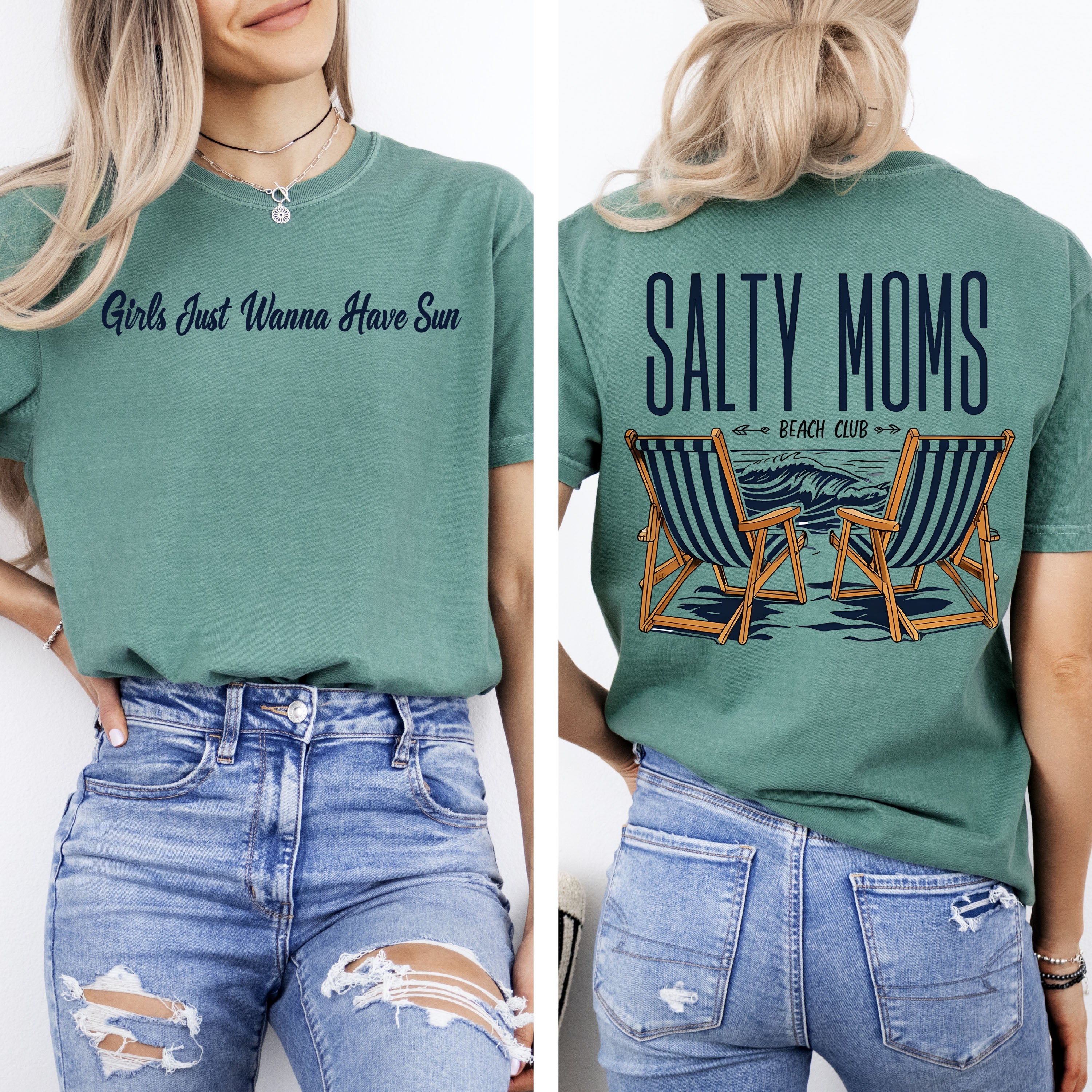Salty Moms Beach Club, Mother's Day, Sun, Summer Tshirt Comfort Colors T-Shirt