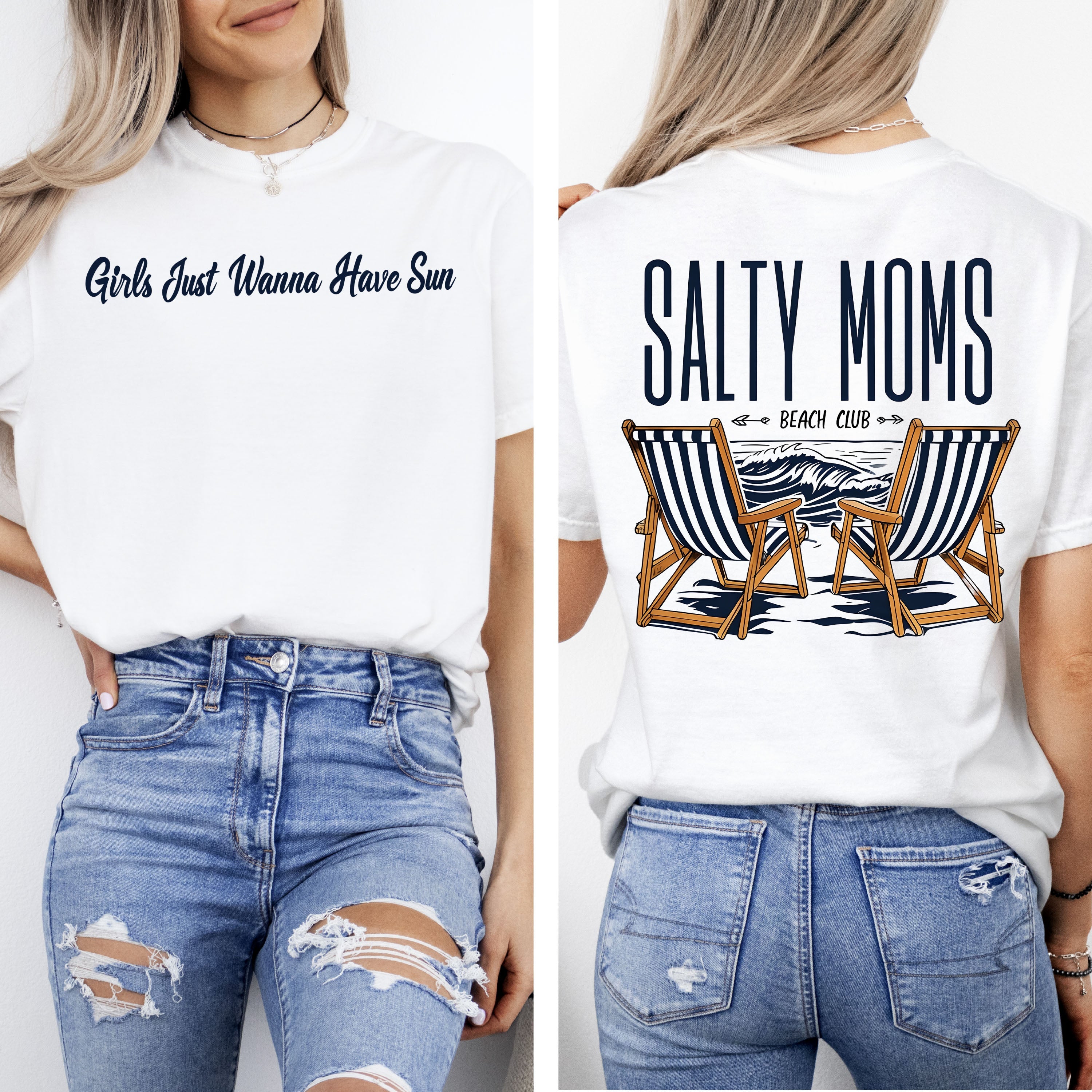 Salty Moms Beach Club, Mother's Day, Sun, Summer Tshirt Comfort Colors T-Shirt