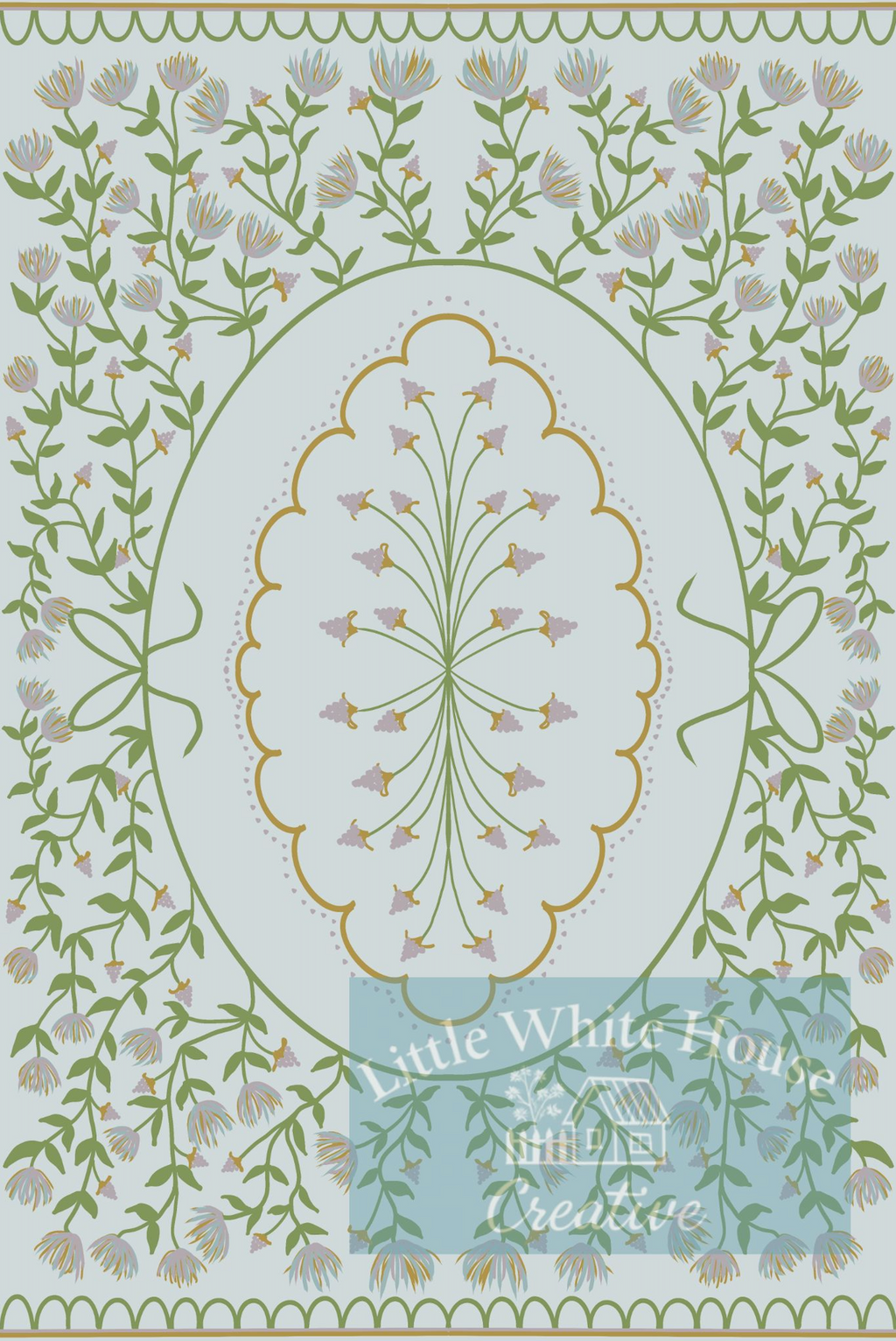 "Cottage Kitchen" Vintage Floral Vinyl Mat- 24"x36"