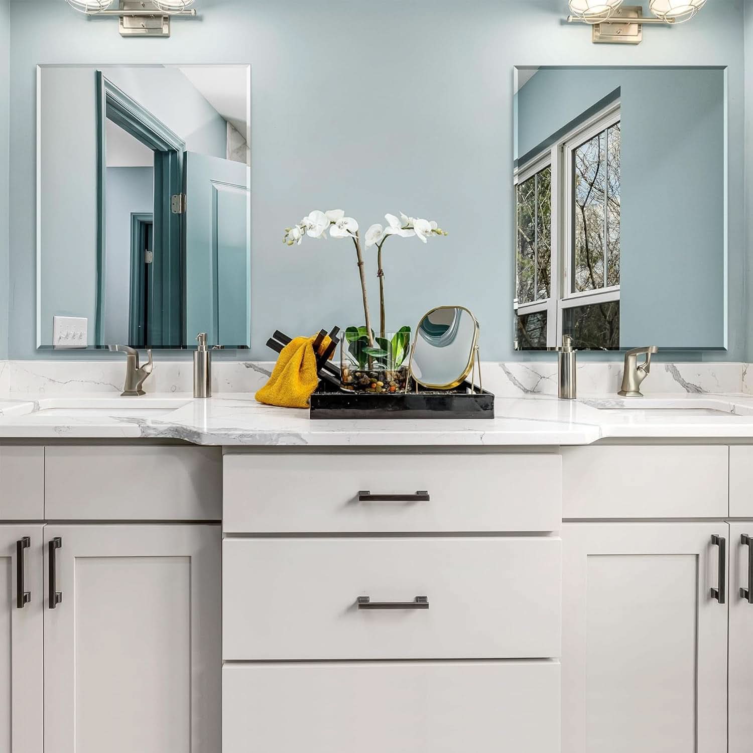Wall Mirror Frameless 24x32 Bathroom Vanity Decor Accent