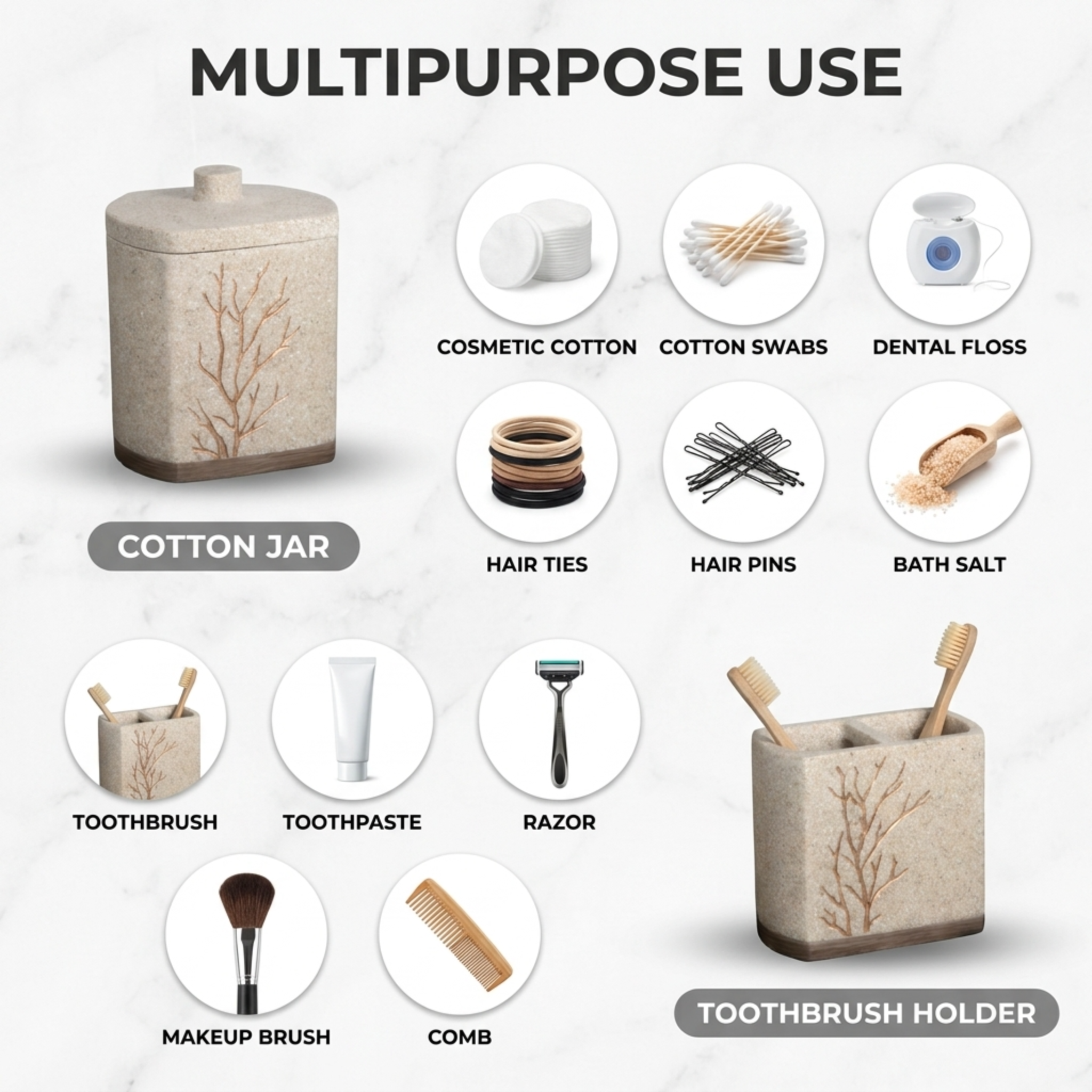 The Kent Essence Collection – Elegant Modern Bathroom Décor Accessories Set of 6